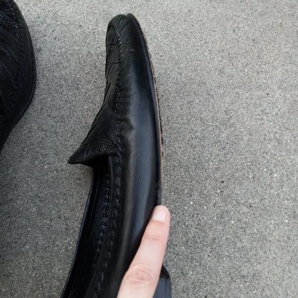 Vintage Leather & Lizard Chevron Loafer/Driving Shoe Size 9